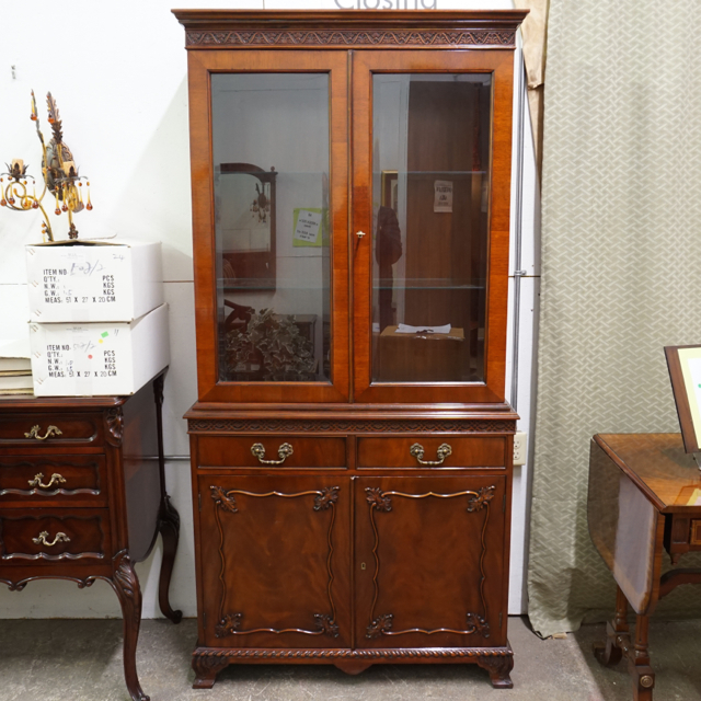 Mahogany showcase Glass doors, wooden drawers, Hand Made