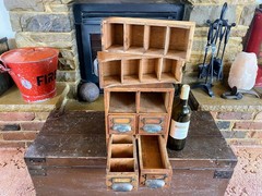 Bank of Drawers, Collectors Cabinet, Industrial, Scratch Built