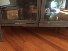 vintage industrial metal display china cabinet case bookcase curio shelf record