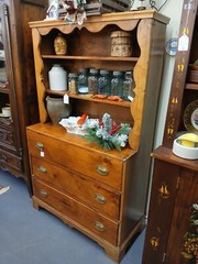 Antique Federal Style Step Back Cupboard