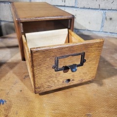 Antique Yawman & Erbe N.Y Oak Wood 1-Drawer Card Catalog Index File Cabinet Box