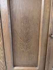 Late 1800 antique oak pie safe, a utilitarian cupboard designed for storage