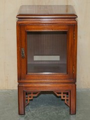 ORIENTAL CHINESE STYLE TEAK SIDE TABLE SIZED CABINET FOR MEDIA BOX STORAGE