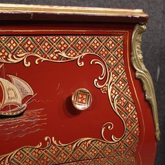 Italian commode furniture lacquered painted gold chinoiserie dresser 20th cent