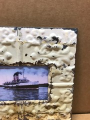 VTG 11″ Sq. Photo 4×6 Tin Ceiling Metal Shabby Mocha Picture Frame Old 634-26B