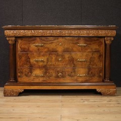 Italian chest of drawers commode dresser marble top antique style 20th century