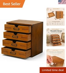 Pre-Assembled 4-Drawer Wooden Desk Organizer – Perfect for Crafts and Supplies