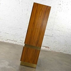 Vintage Modern Rosewood & Brass Plate Wardrobe Milo Baughman for Thayer Coggin