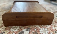 EIN Vintage Mid-Century Modern SOLID Teak Thailand Roll top 3 Section Divider