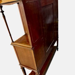 Antique Maple & Co London Inlaid Art Nouveau Display Cabinet Curved Glass c.1900
