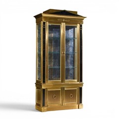 Mastercraft Neoclassical Brass and Glass Vitrine Cabinet