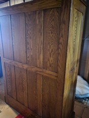 Antique, solid oak card catalog cabinet with 40 individual drawers