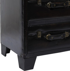 Faux Leather Room Cabinet Vintage Faux Leather Storage Cabinet with Buckles and