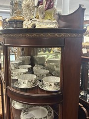 Antique Paine Furniture Elegant China Display Cabinet With Brass Accents