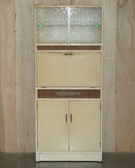Cool Retro Original 1950’s English Kitchen Habberdashery Larda Cupboard Cabinet