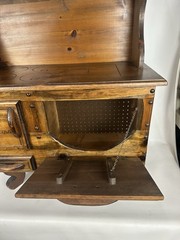 Onion Potato Bread Chips Antique Vintage Wooden Cabinet Country Kitchen