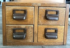 Antique Globe Wernicke Oak Index Card File Catalogue 4 Drawer Cabinet USA Heavy