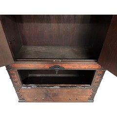 Oriental Brown Black Hardware Drawers Accent Storage Cabinet GB288