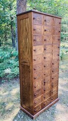 Rare Antique Oak Post Office 33 Door File Cabinet Apothecary Card Catalog Sorter