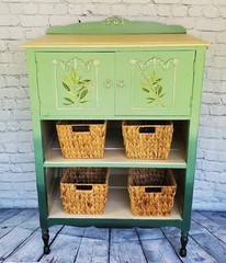 Antique Hand Painted Dresser Cabinet Nursery Boho Cottagecore French Antique