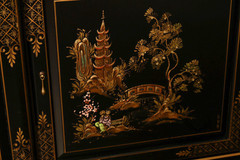 Union National Chinoiserie Hand Painted China Display Cabinet