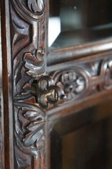 Important Pair Antique R.J. Horner Renaissance Revival Mahogany Bookcase Cabinet