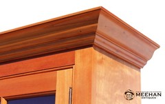 Hand Crafted Reproduction Solid Cherry Cupboard Antiqued Glass Doors
