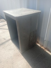 Vintage MCM Steel cabinet Side Table steelcase style steampunk tanker gray grey
