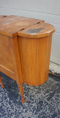 Antique Wood MARTHA WASHINGTON SEWING CABINET 3 drawer hinge lids restore READ