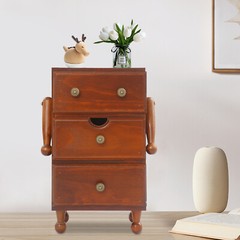Vintage Storage Cabinet, 3-tier Storage Cabinet, Storage Box With Drawers Brown