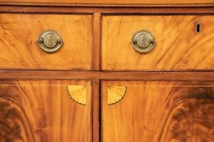 Antique American Two Door Cabinet With Custom Glass Top