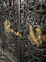 SUPERB 19th CENTURY FRENCH CAST IRON AND BRONZE CABINET / DRY BAR. ETERNAL FLAME
