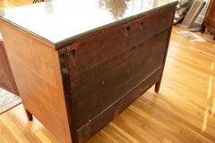 Antique American Two Door Cabinet With Custom Glass Top