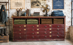Antique Apothecary Cabinet Wood Drawer Store Counter Display Vintage industrial
