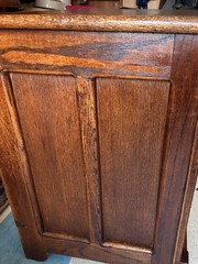 Vintage White Clad Oak Cabinet Restored Farmhouse Accent Storage Cabinet