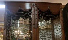 Excellent Carved Mahogany 2 Door China Cabinet Bow Front Yet Slender