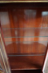 French Louis XVI Style Mahogany and Inlaid Vitrine with Gilt Bronze