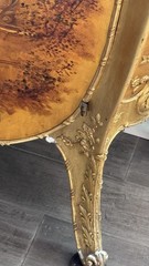 Gilt & Vernis Martin – Marble Top Bombay French Design Commode 41” X 27” X 17”