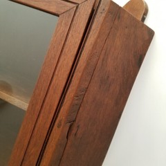Antique c.1840 WALNUT Hanging Corner Cupboard Pennsylvania Primitive PIE SAFE