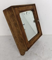 small antique medicine apothecary cabinet beveled glass wood hanging kitchen bat