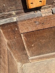 antique pilgrim period 17th c carved oak coffer primitive blanket chest
