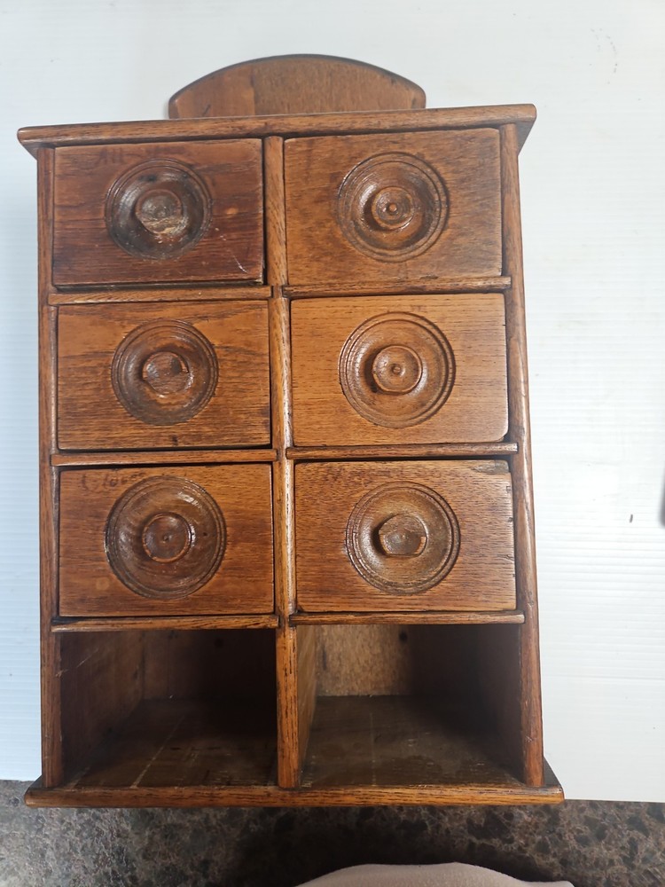 Antique Late 19th Century 6 Drawer Spice Cabinet 17×12
