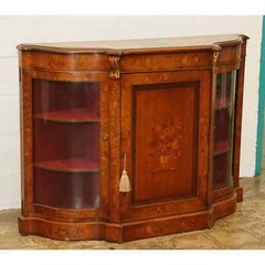 Antique Walnut English Credenzers , Cabinet Console Hall Cupboard