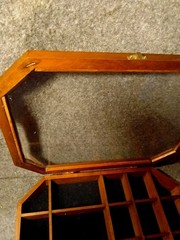 Wood Glass Curio Display Cabinet Shadow Box Wall Mount SMC 15” w/Black Felt Back