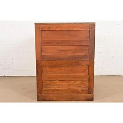 Antique Arts & Crafts Oak Architect’s Blueprint Flat File Cabinet, Circa 1900