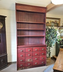 19th c. Apothicary 16 Drawer Bookcase Store Cabinet