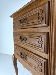 Louis XVI style Bedside End Table Cabinet Nightstand Wood Chest of Drawers 3 dra