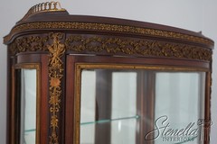 L72780: PAINES Vernis Martin Bow Front Mahogany Vitrine Display Cabinet