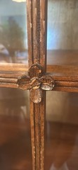 Vintage 20th Century French Provincial Hutch Cabinet With Glass Windows