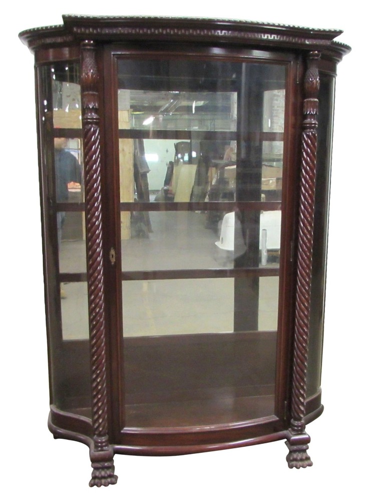 Spanish Revival Greek Key Curio Cabinet